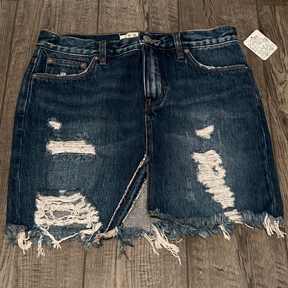 FreePeople We The Free Collection Denim Mini Skirt - Picture 4 of 5